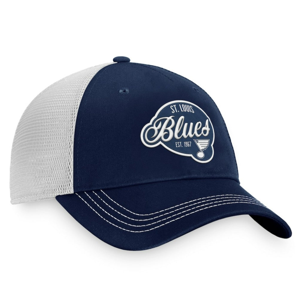 St. Louis Blues - Fanatics Women's Fundamental Trucker Adjustable Hat Navy/White