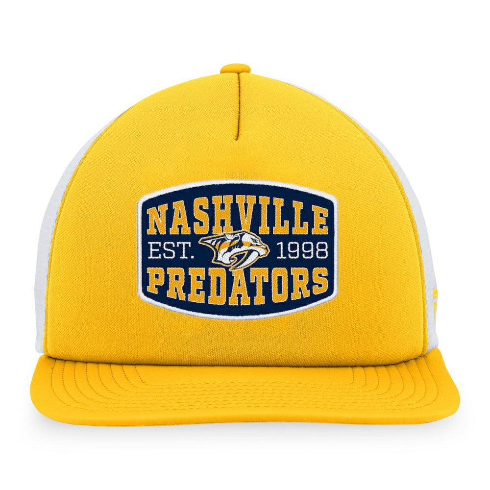 Nashville Predators - Fanatics Foam Front Patch Trucker Snapback Hat Gold/White
