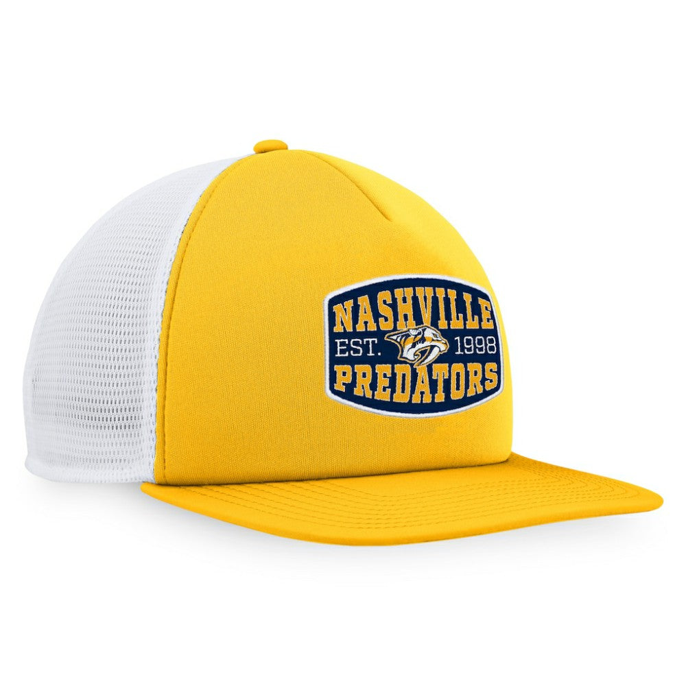 Nashville Predators - Fanatics Foam Front Patch Trucker Snapback Hat Gold/White