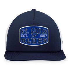 St. Louis Blues - Fanatics Foam Front Patch Trucker Snapback Hat Navy/White