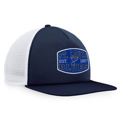 St. Louis Blues - Fanatics Foam Front Patch Trucker Snapback Hat Navy/White