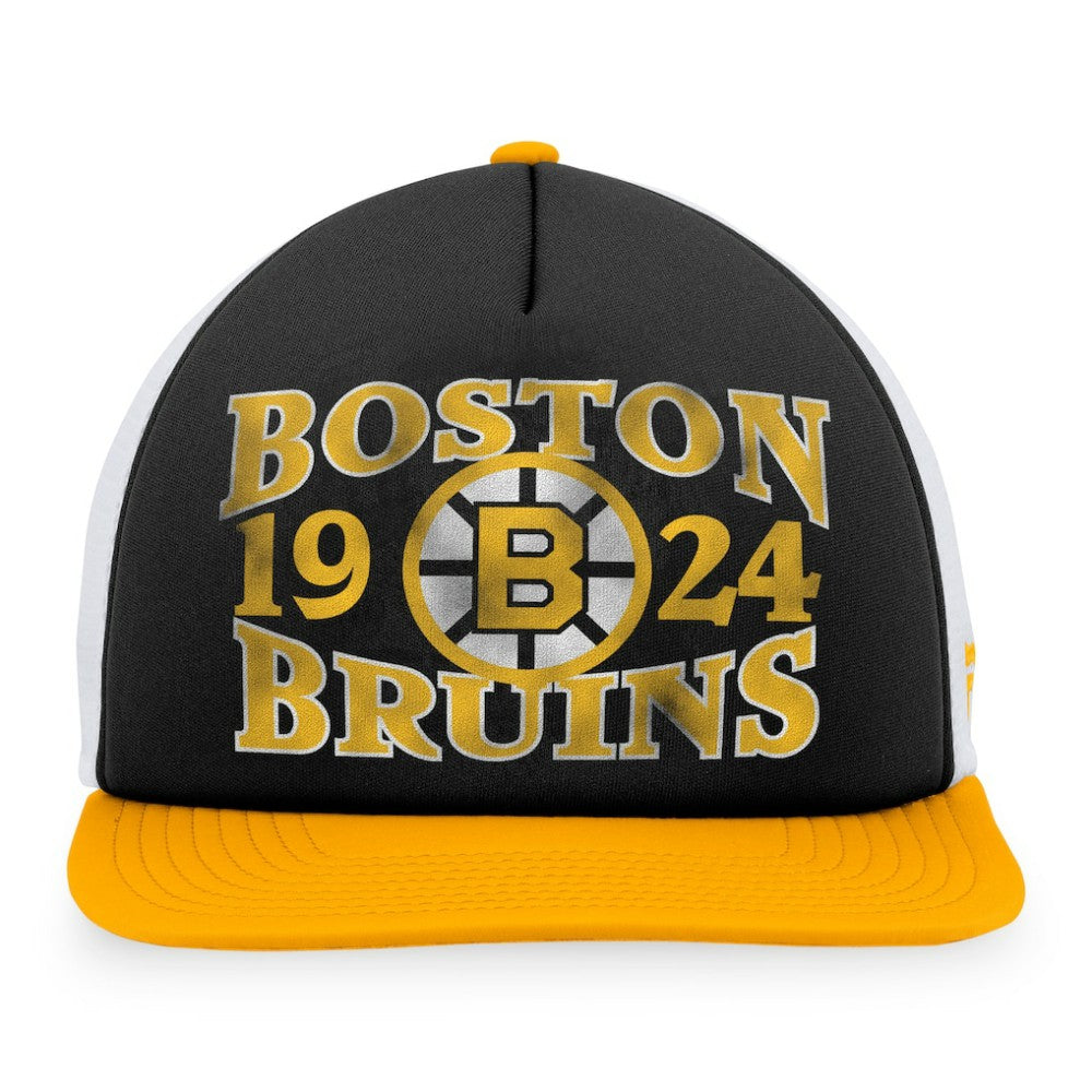 Boston Bruins Fanatics Heritage Vintage Foam Front Trucker Snapback Hat Black/Gold