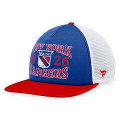 New York Rangers Fanatics Heritage Vintage Foam Front Trucker Snapback Hat Blue/Red