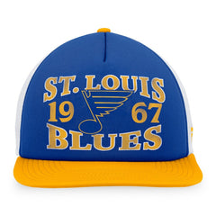 St. Louis Blues - Fanatics Heritage Vintage Foam Front Trucker Snapback Hat Blue/Gold