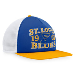 St. Louis Blues - Fanatics Heritage Vintage Foam Front Trucker Snapback Hat Blue/Gold