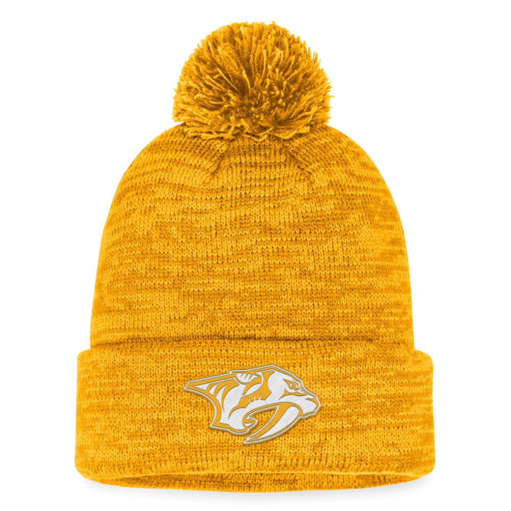 Nashville Predators - Fanatics Fundamental Cuffed Knit Hat with Pom Gold