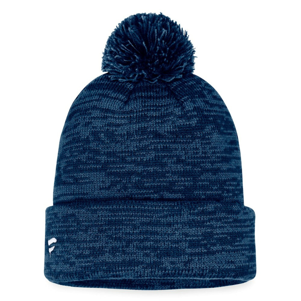 Seattle Kraken Fanatics Fundamental Cuffed Knit Hat with Pom Deep Sea Blue