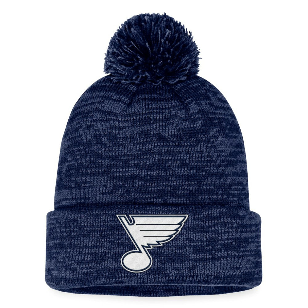 St. Louis Blues - Fanatics Fundamental Cuffed Knit Hat with Pom Navy