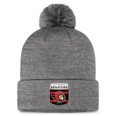 Ottawa Senators - Fanatics Authentic Pro Home Ice Cuffed Knit Hat with Pom Gray