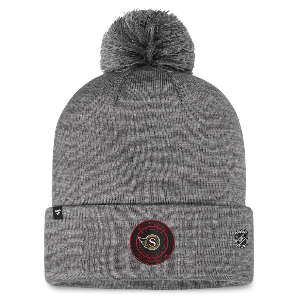 Ottawa Senators - Fanatics Authentic Pro Home Ice Cuffed Knit Hat with Pom Gray