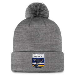 St. Louis Blues - Fanatics Authentic Pro Home Ice Cuffed Knit Hat with Pom Gray