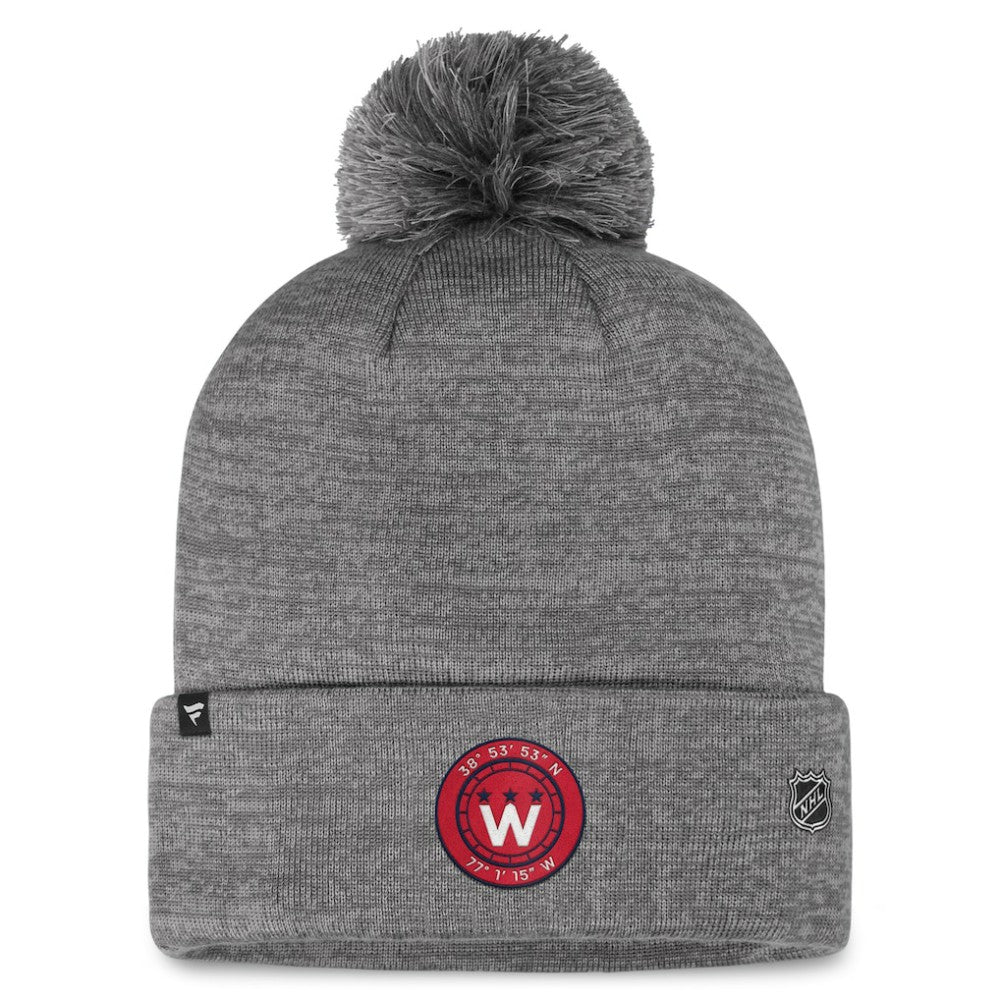 Washington Capitals Fanatics Authentic Pro Home Ice Cuffed Knit Hat with Pom Gray