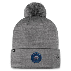 Winnipeg Jets - Fanatics Authentic Pro Home Ice Cuffed Knit Hat with Pom Gray