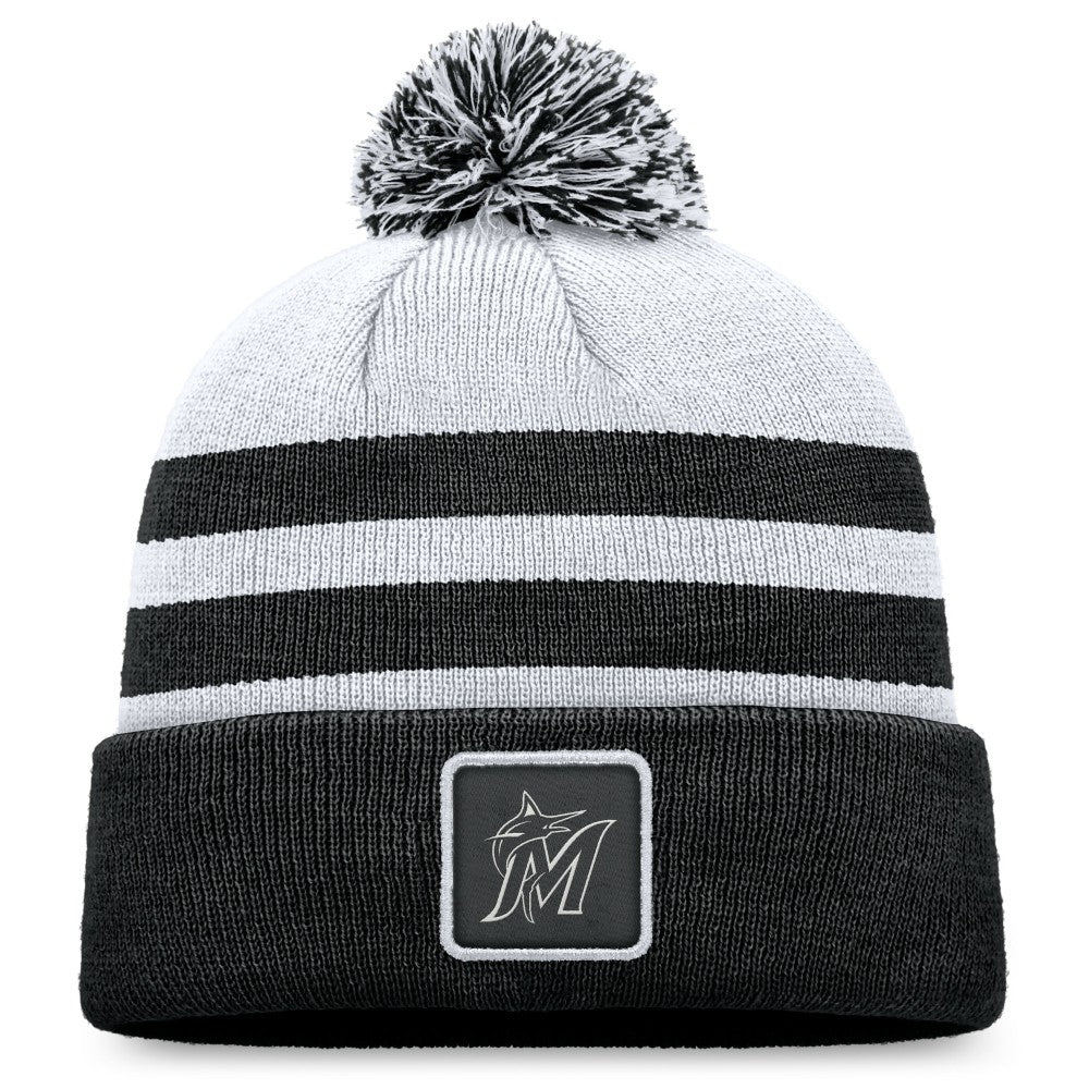 Miami Marlins Fanatics Cuffed Knit Hat with Pom for sale