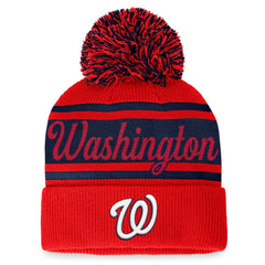 Washington Nationals Fanatics Women's Script Cuffed Knit Hat with Pom Lifestyle