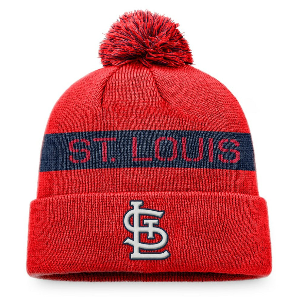 St. Louis Cardinals Fanatics League Logo Cuffed Knit Hat with Pom Clearance