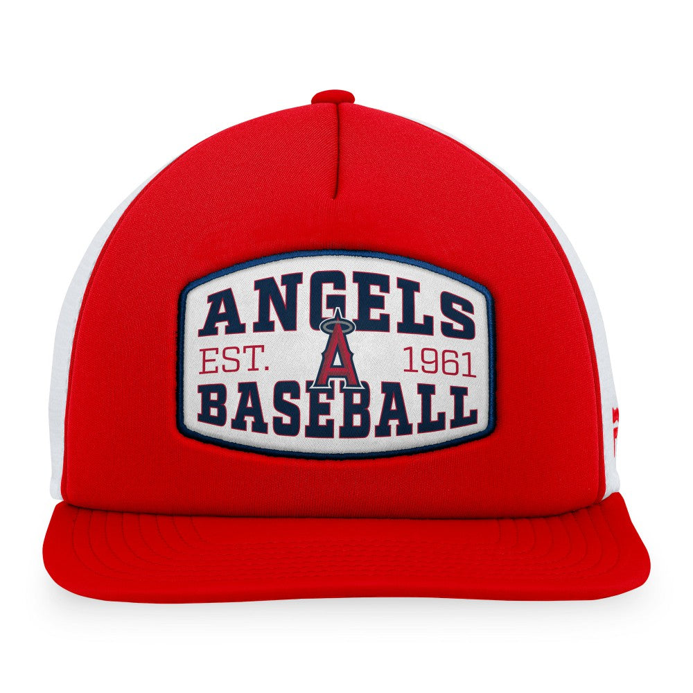 Los Angeles Angels Fanatics Foam Front Patch Trucker Snapback Hat discount