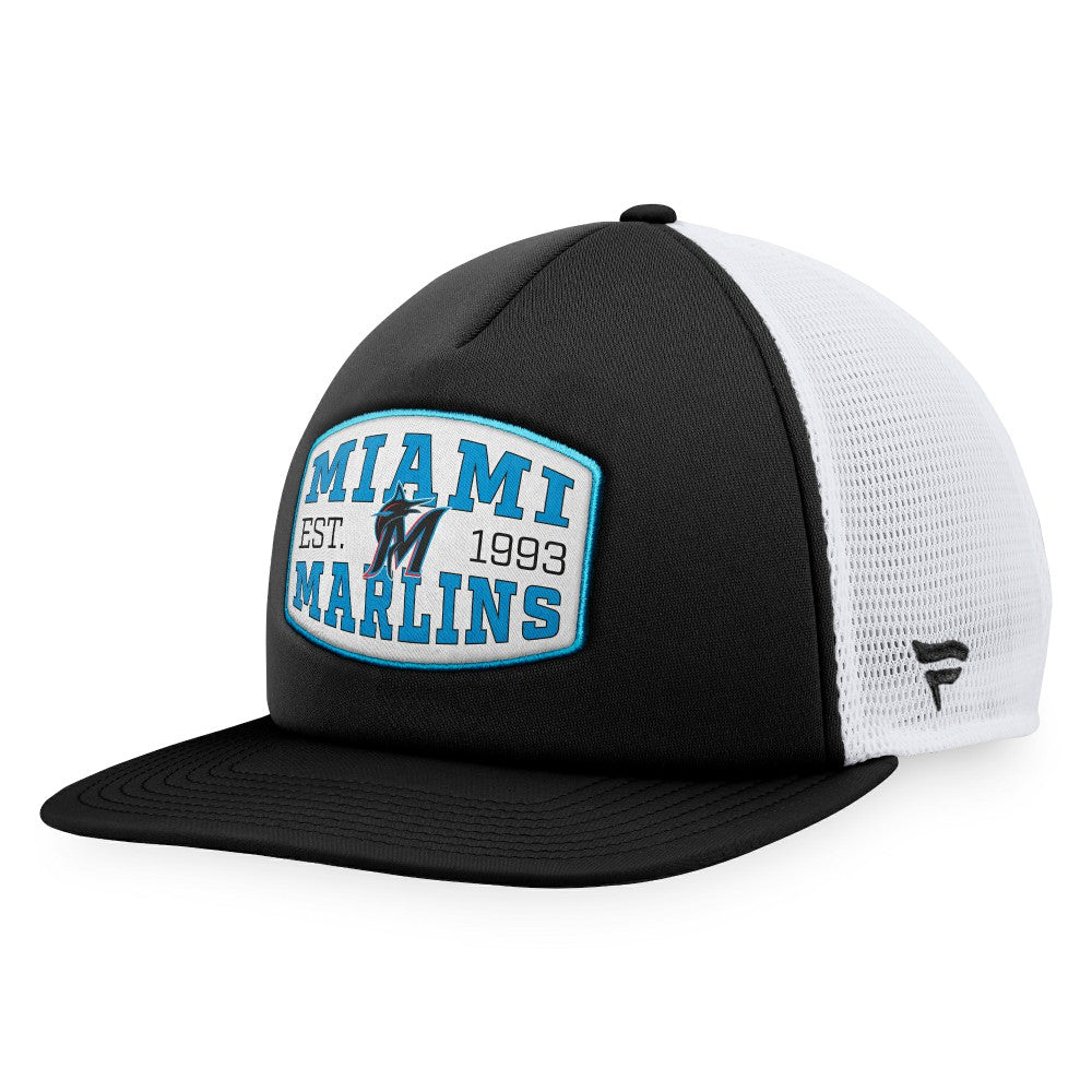Miami Marlins Fanatics Foam Front Patch Trucker Snapback Hat discount