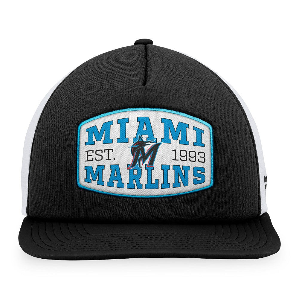 Miami Marlins Fanatics Foam Front Patch Trucker Snapback Hat discount