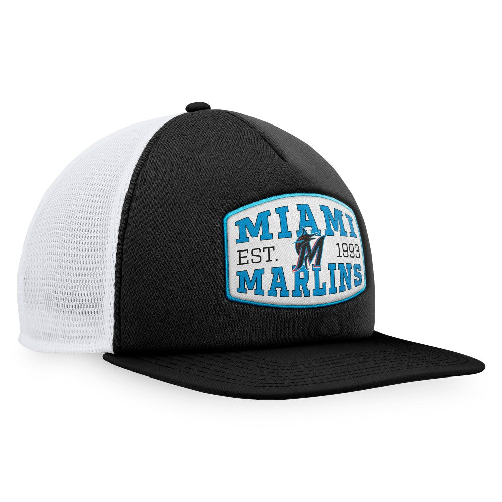 Miami Marlins Fanatics Foam Front Patch Trucker Snapback Hat discount