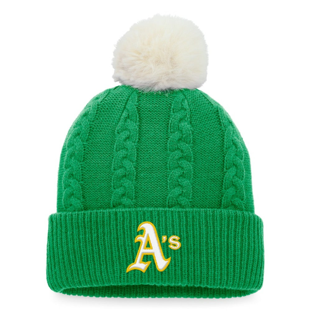 Athletics Fanatics Women's Cable Cuffed Knit Hat with Pom Clearance