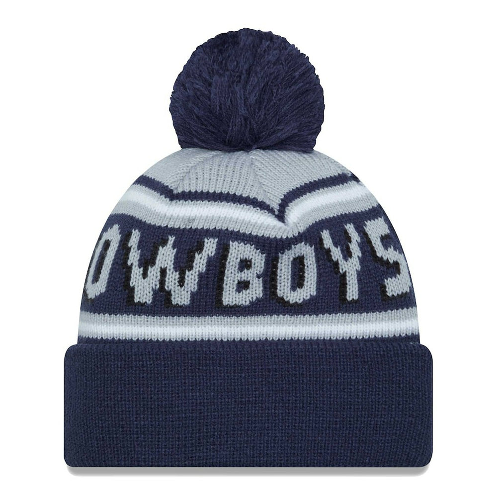 Dallas Cowboys New Era Main Cuffed Knit Hat with Pom Navy - NFL