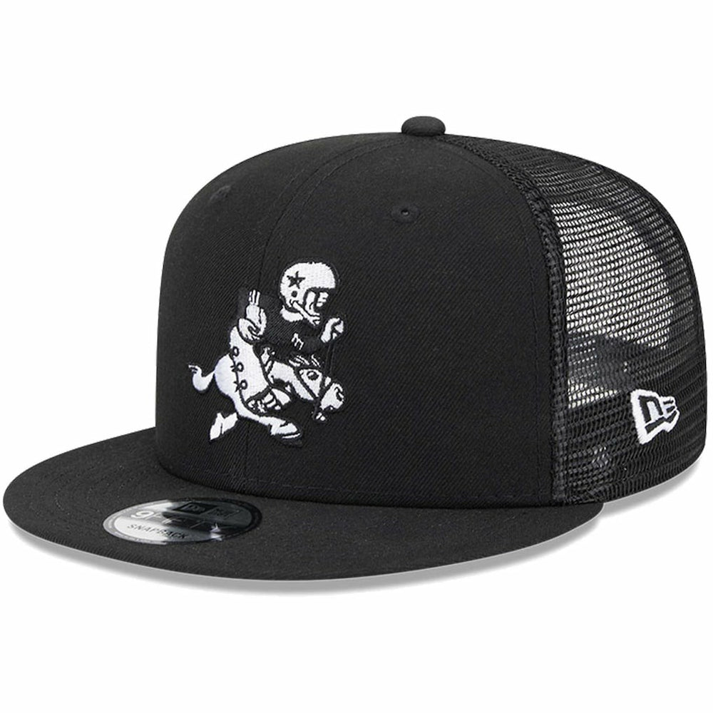 Dallas Cowboys New Era Retro Joe Main Trucker 9FIFTY Snapback Hat Black - NFL