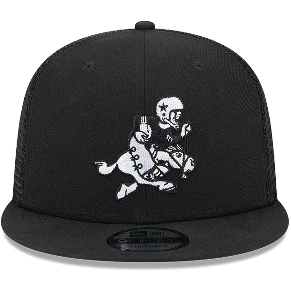 Dallas Cowboys New Era Retro Joe Main Trucker 9FIFTY Snapback Hat Black - NFL