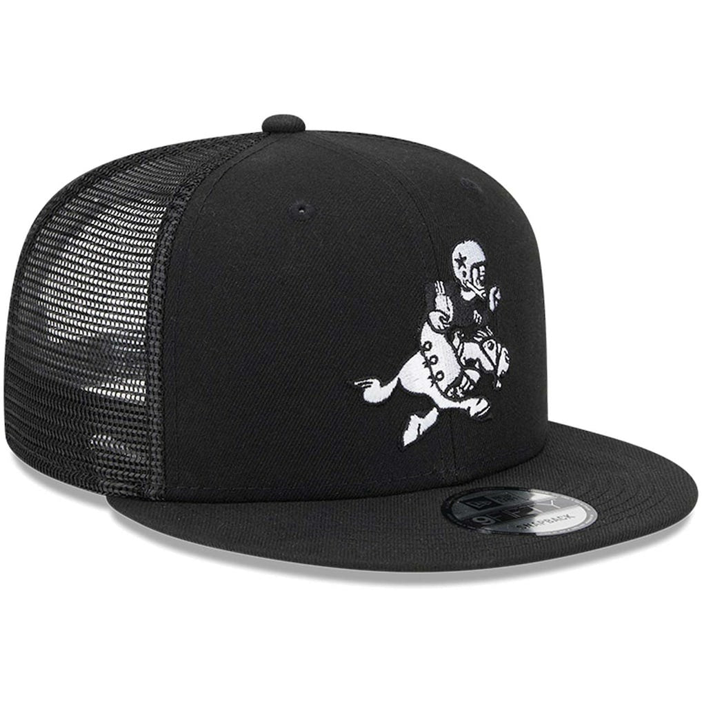 Dallas Cowboys New Era Retro Joe Main Trucker 9FIFTY Snapback Hat Black - NFL