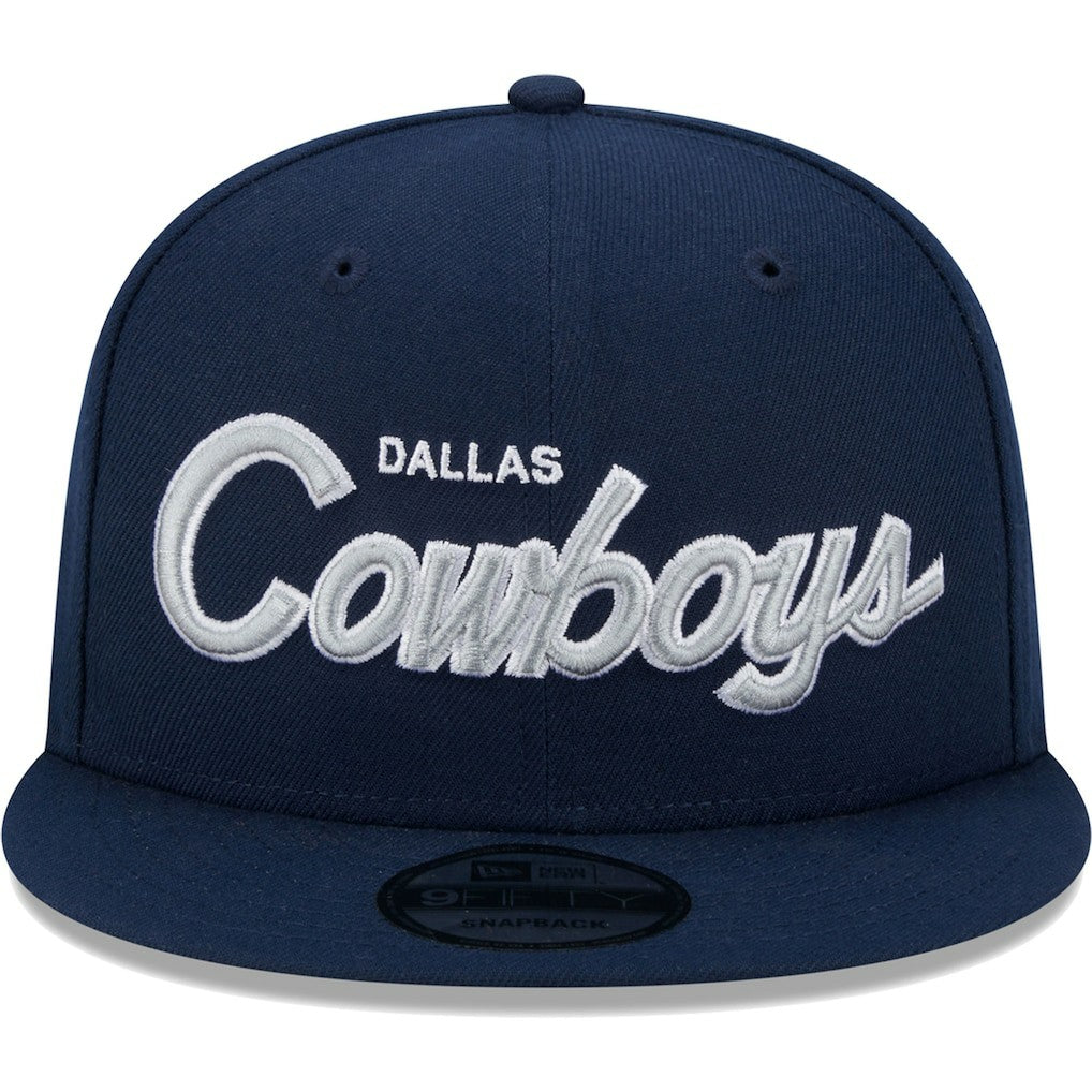 Dallas Cowboys New Era Main Script 9FIFTY Snapback Hat Navy - NFL
