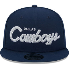 Dallas Cowboys New Era Main Script 9FIFTY Snapback Hat Navy - NFL