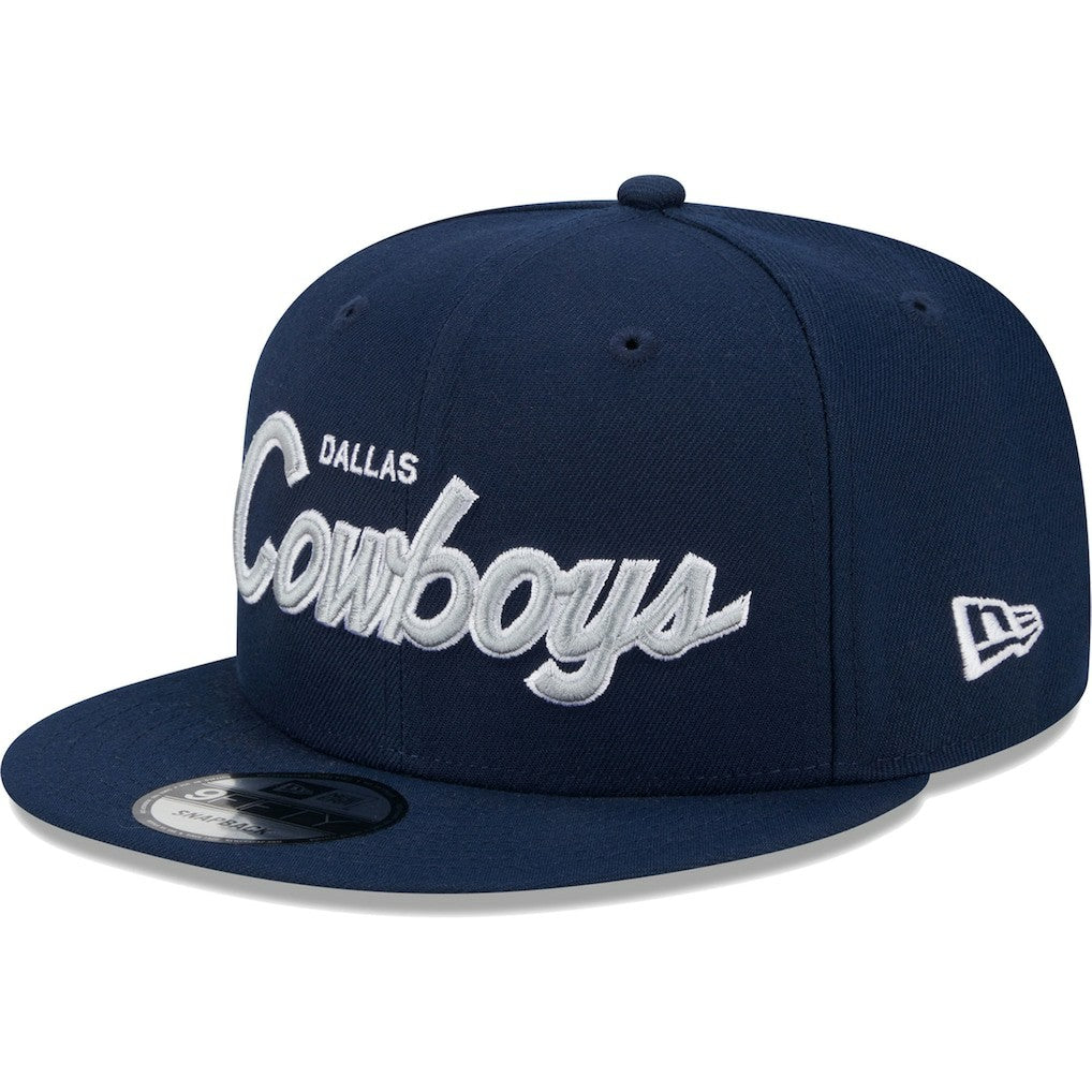 Dallas Cowboys New Era Main Script 9FIFTY Snapback Hat Navy - NFL