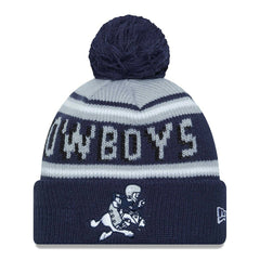 Dallas Cowboys New Era Youth Gridiron Classics Main Cuffed Knit Hat with Pom Gray/Navy - NFL