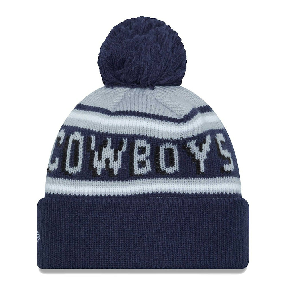 Dallas Cowboys New Era Youth Gridiron Classics Main Cuffed Knit Hat with Pom Gray/Navy - NFL