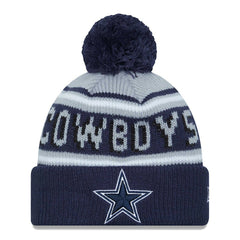 Dallas Cowboys New Era Youth Main Cuffed Knit Hat with Pom Gray/Navy - NFL