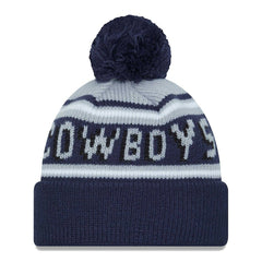 Dallas Cowboys New Era Youth Main Cuffed Knit Hat with Pom Gray/Navy - NFL