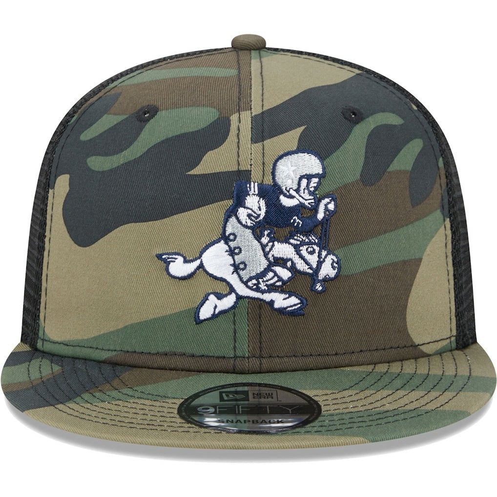 Dallas Cowboys New Era Retro Joe Main Trucker 9FIFTY Snapback Hat Camo - NFL