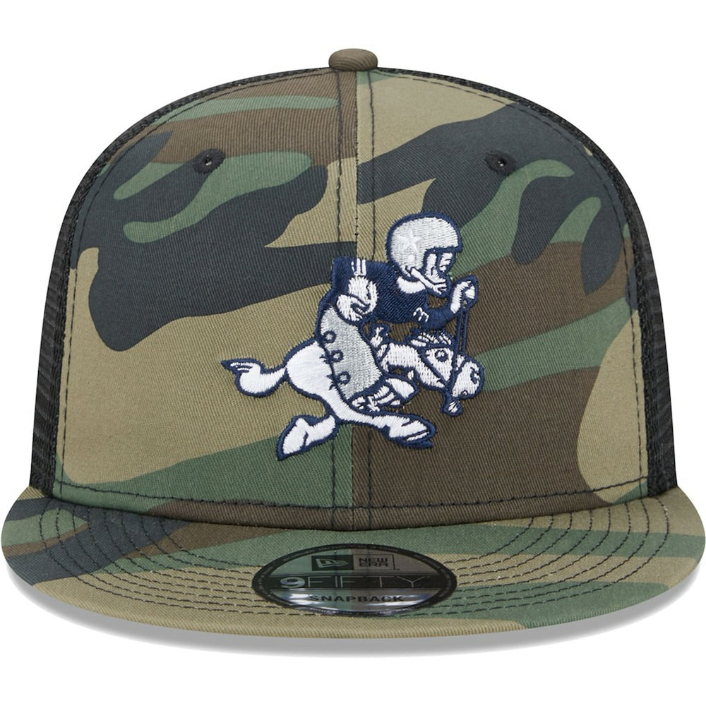 Dallas Cowboys New Era Retro Joe Main Trucker 9FIFTY Snapback Hat Camo - NFL