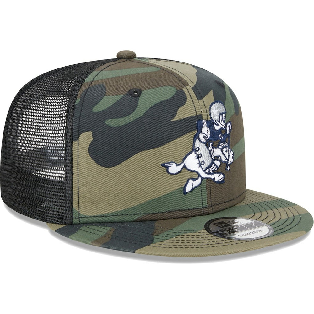 Dallas Cowboys New Era Retro Joe Main Trucker 9FIFTY Snapback Hat Camo - NFL