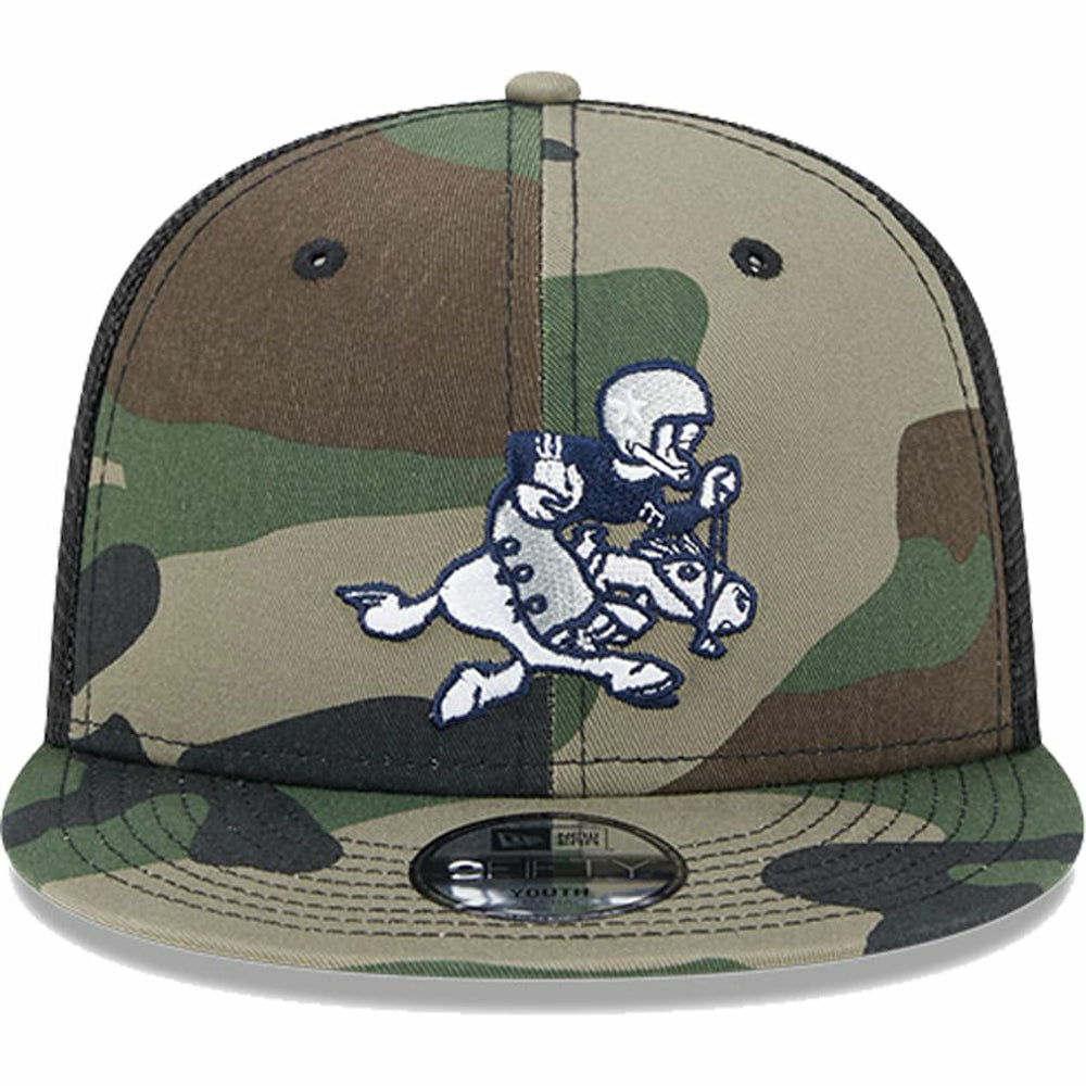 Dallas Cowboys New Era Youth Retro Joe Main Trucker 9FIFTY Snapback Hat Camo - NFL