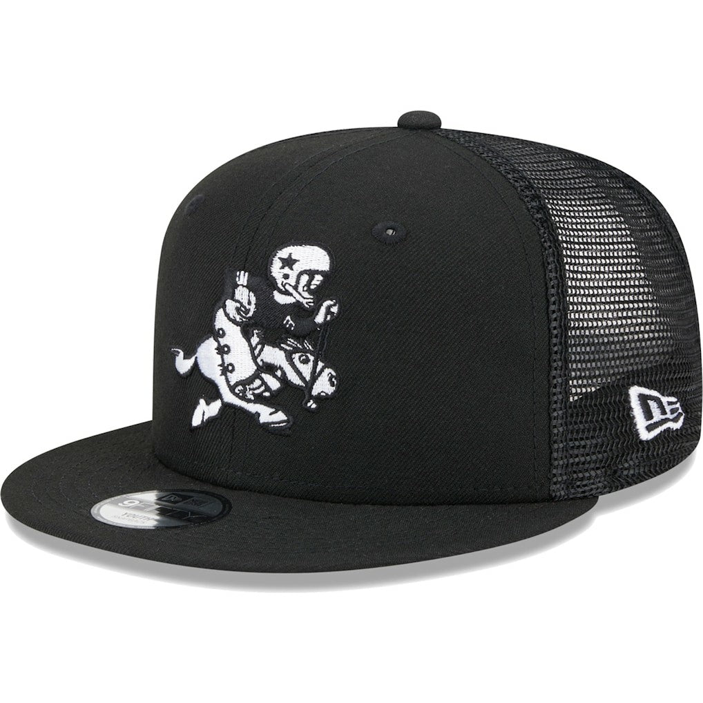 Dallas Cowboys New Era Youth Retro Joe Main B-Dub 9FIFTY Trucker Adjustable Hat Black - NFL