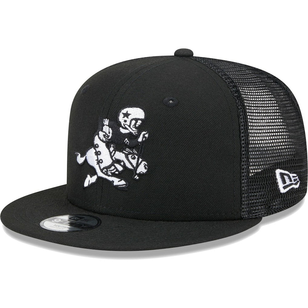 Dallas Cowboys New Era Youth Retro Joe Main B-Dub 9FIFTY Trucker Adjustable Hat Black - NFL