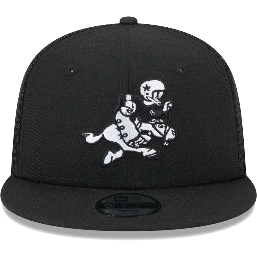 Dallas Cowboys New Era Youth Retro Joe Main B-Dub 9FIFTY Trucker Adjustable Hat Black - NFL