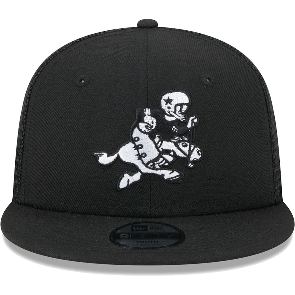 Dallas Cowboys New Era Youth Retro Joe Main B-Dub 9FIFTY Trucker Adjustable Hat Black - NFL