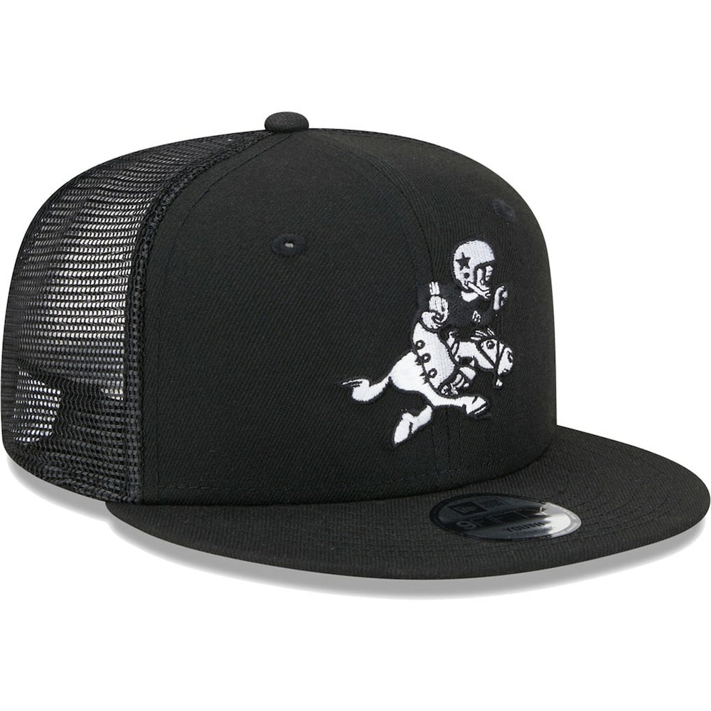 Dallas Cowboys New Era Youth Retro Joe Main B-Dub 9FIFTY Trucker Adjustable Hat Black - NFL