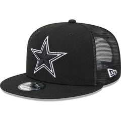 Dallas Cowboys New Era Main Trucker 9FIFTY Snapback Hat Black - NFL
