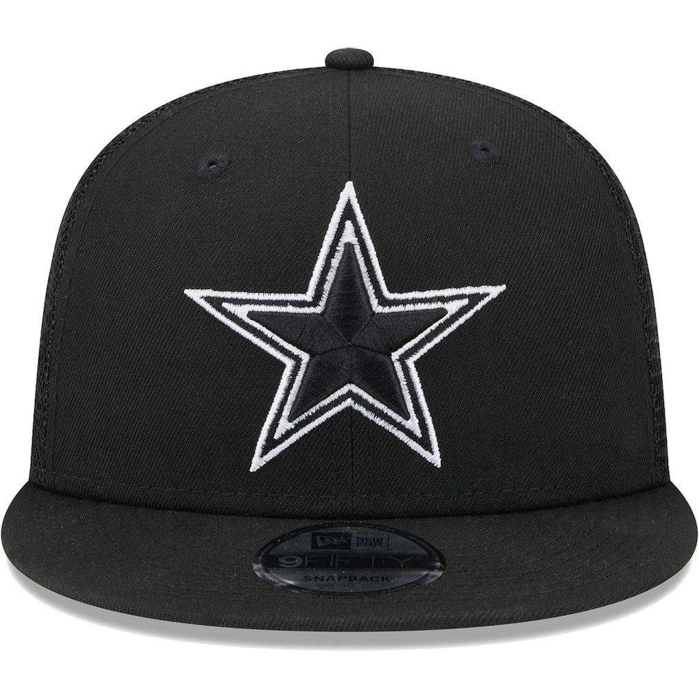 Dallas Cowboys New Era Main Trucker 9FIFTY Snapback Hat Black - NFL