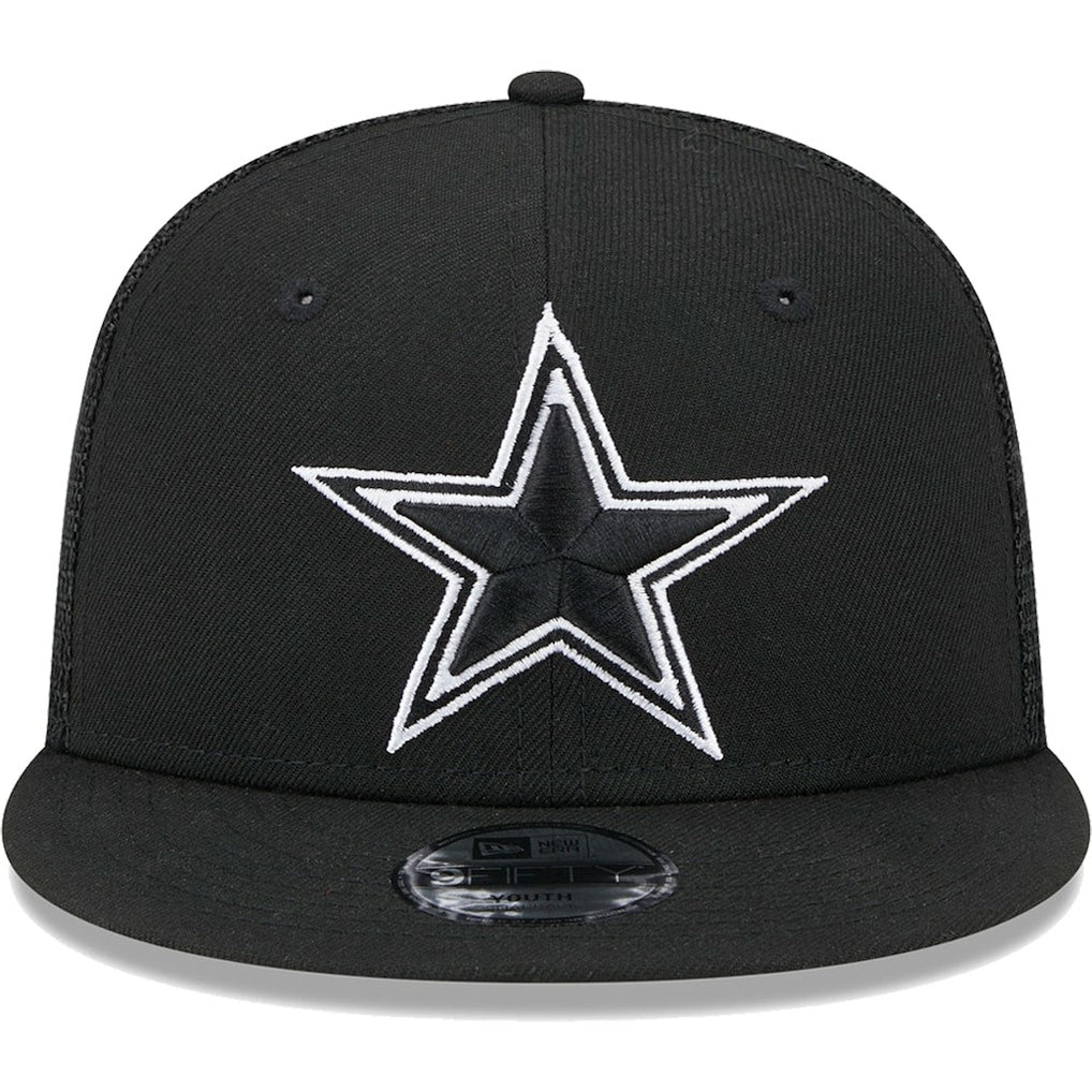 Dallas Cowboys New Era Youth Main B-Dub 9FIFTY Trucker Adjustable Hat Black - NFL