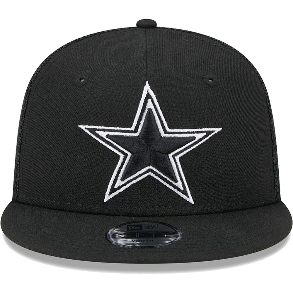 Dallas Cowboys New Era Youth Main B-Dub 9FIFTY Trucker Adjustable Hat Black - NFL