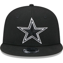 Dallas Cowboys New Era Youth Main B-Dub 9FIFTY Trucker Adjustable Hat Black - NFL
